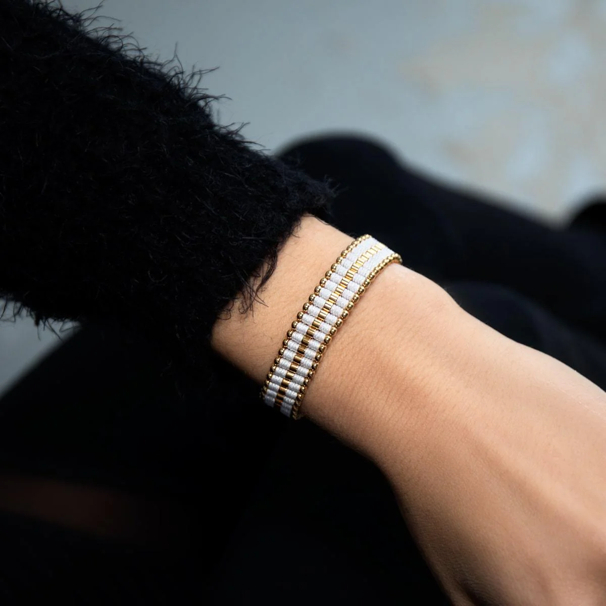 White | 18k Gold | Amici Bracelet - Image 14