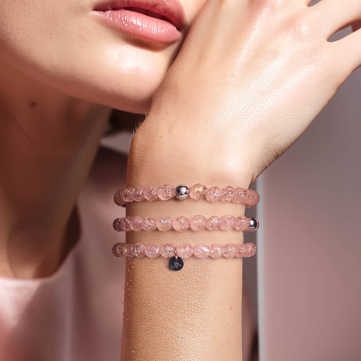 Apricot Ice | Firework Glass Ice Drop Bracelet - Image 3