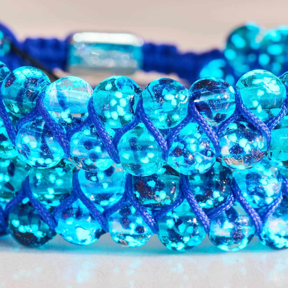 Aquamarine Flame | Lapis Flame x Aquamarine | Double Firefly Glass Bracelet - Image 6