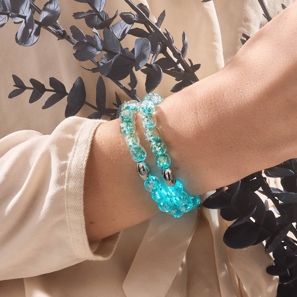 Aurora Spark | .925 Sterling Silver | Firework Glass Bracelet - Image 3