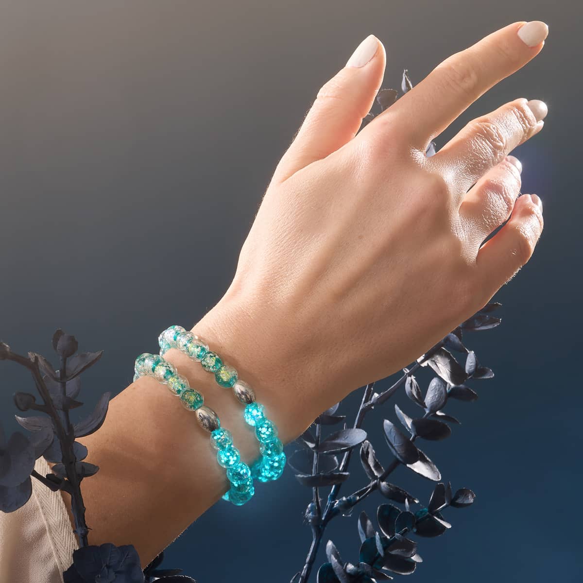 Aurora Spark | .925 Sterling Silver | Firework Glass Bracelet - Image 5