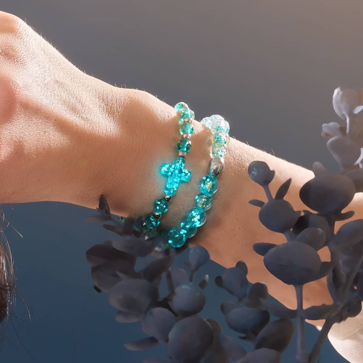 Aurora Spark | .925 Sterling Silver | Firework Glass Bracelet - Image 7