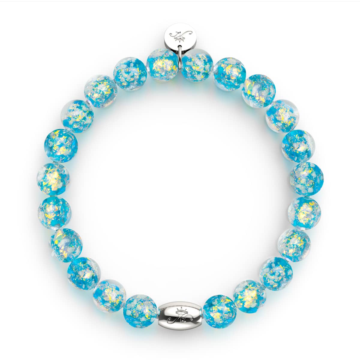 Azure Flare | .925 Sterling Silver | Firework Glass Bracelet - Image 8