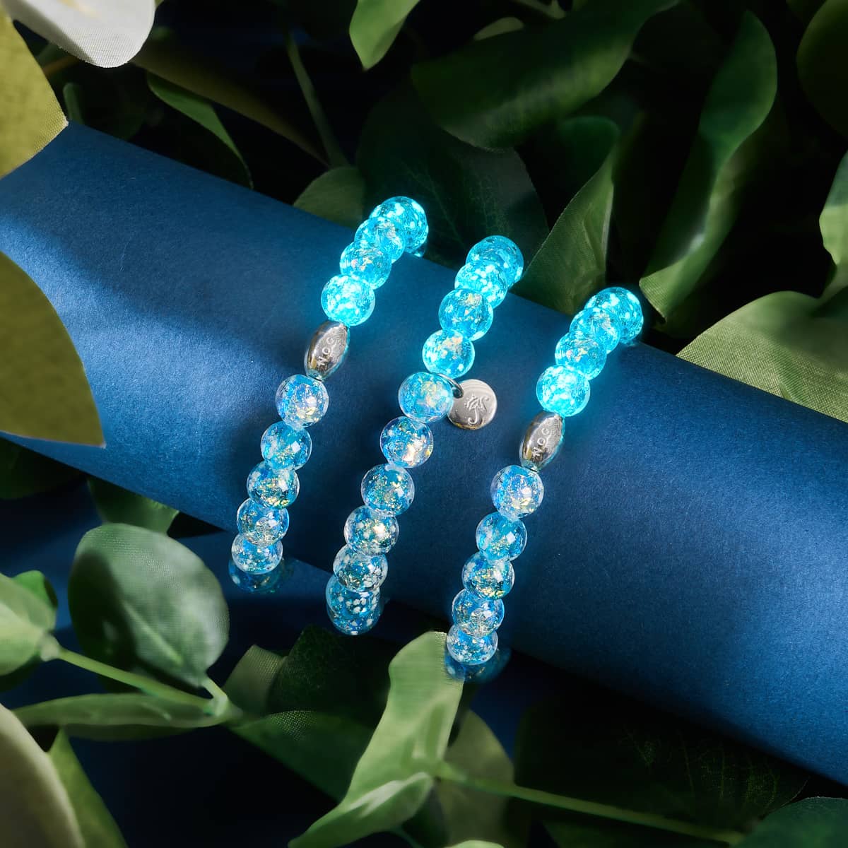 Azure Flare | .925 Sterling Silver | Firework Glass Bracelet - Image 9