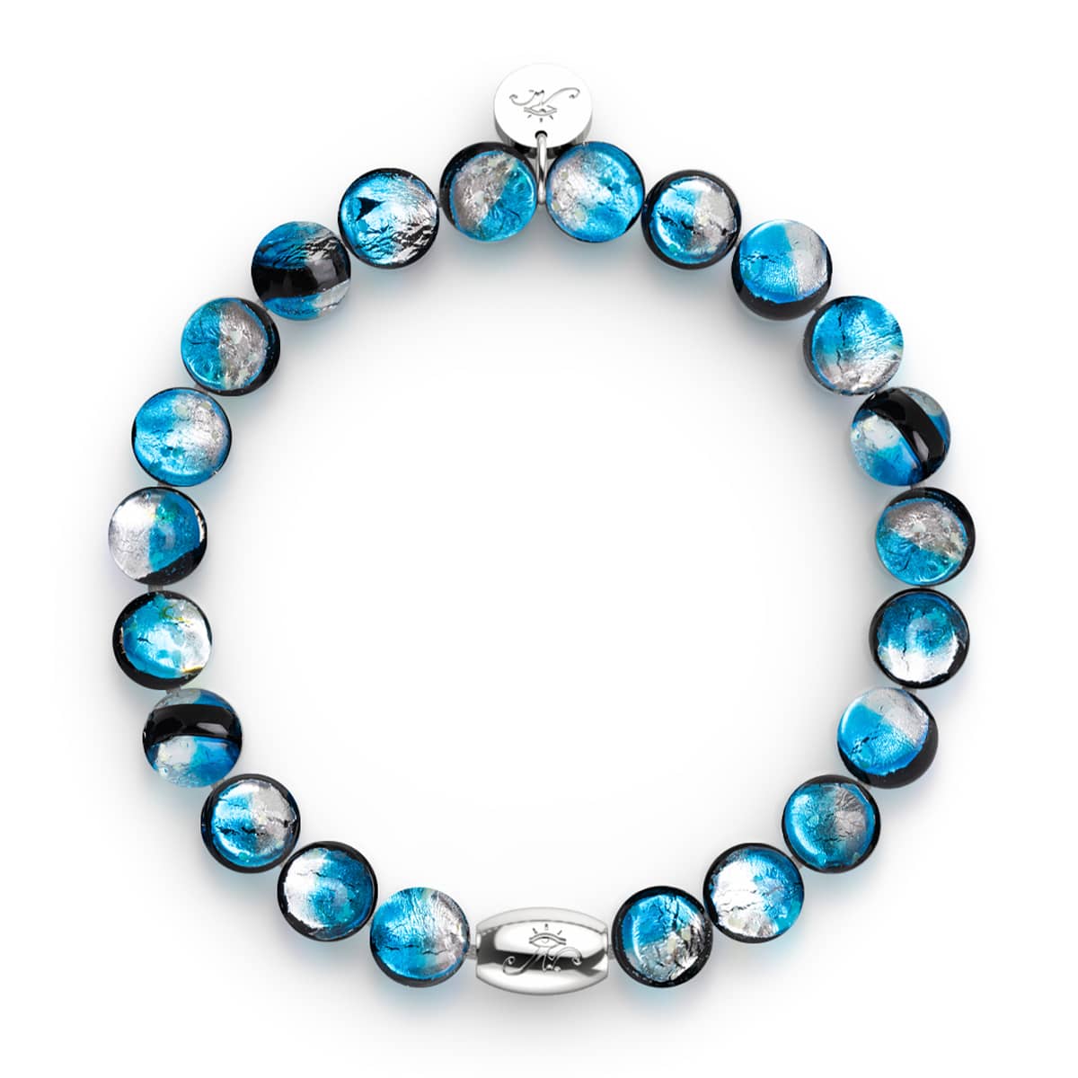 Blue Eclipse | .925 Sterling Silver | Lunar Glass Bracelet - Image 5