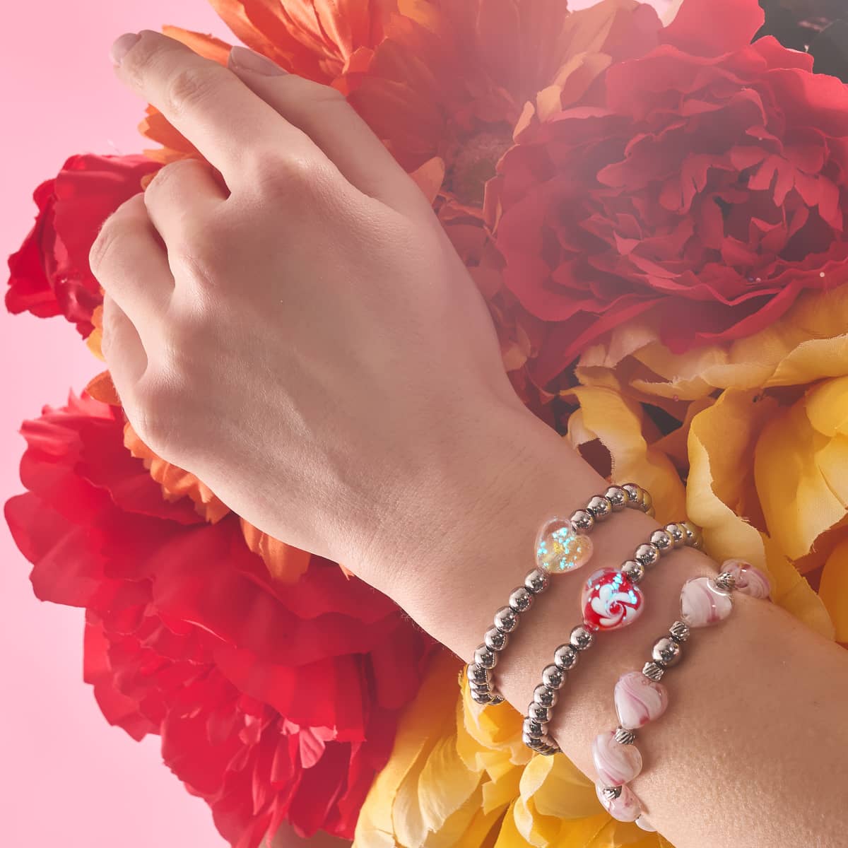 Blushing Breeze | Crystal Heart Bracelet - Image 7