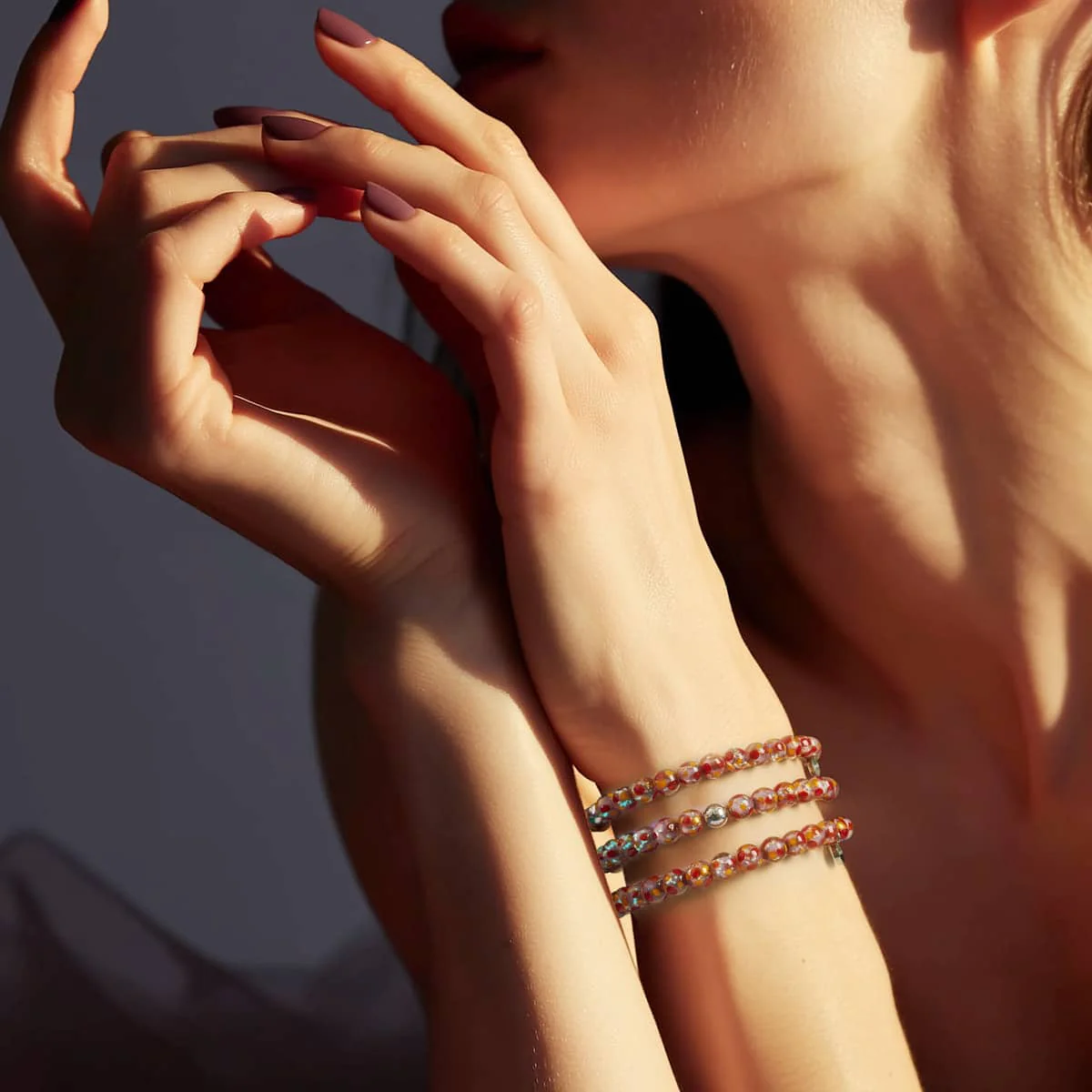 Cherry Grape | Firefly Glass Polka Dot Bracelet - Image 6