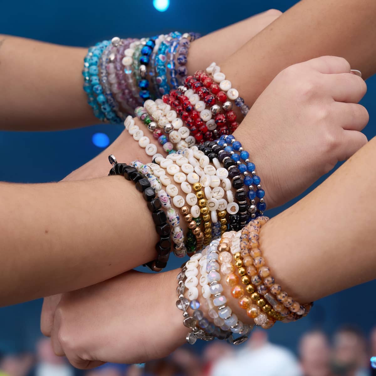 Crimson | Silver | Firefly Glass Macrame Bracelet - Image 4