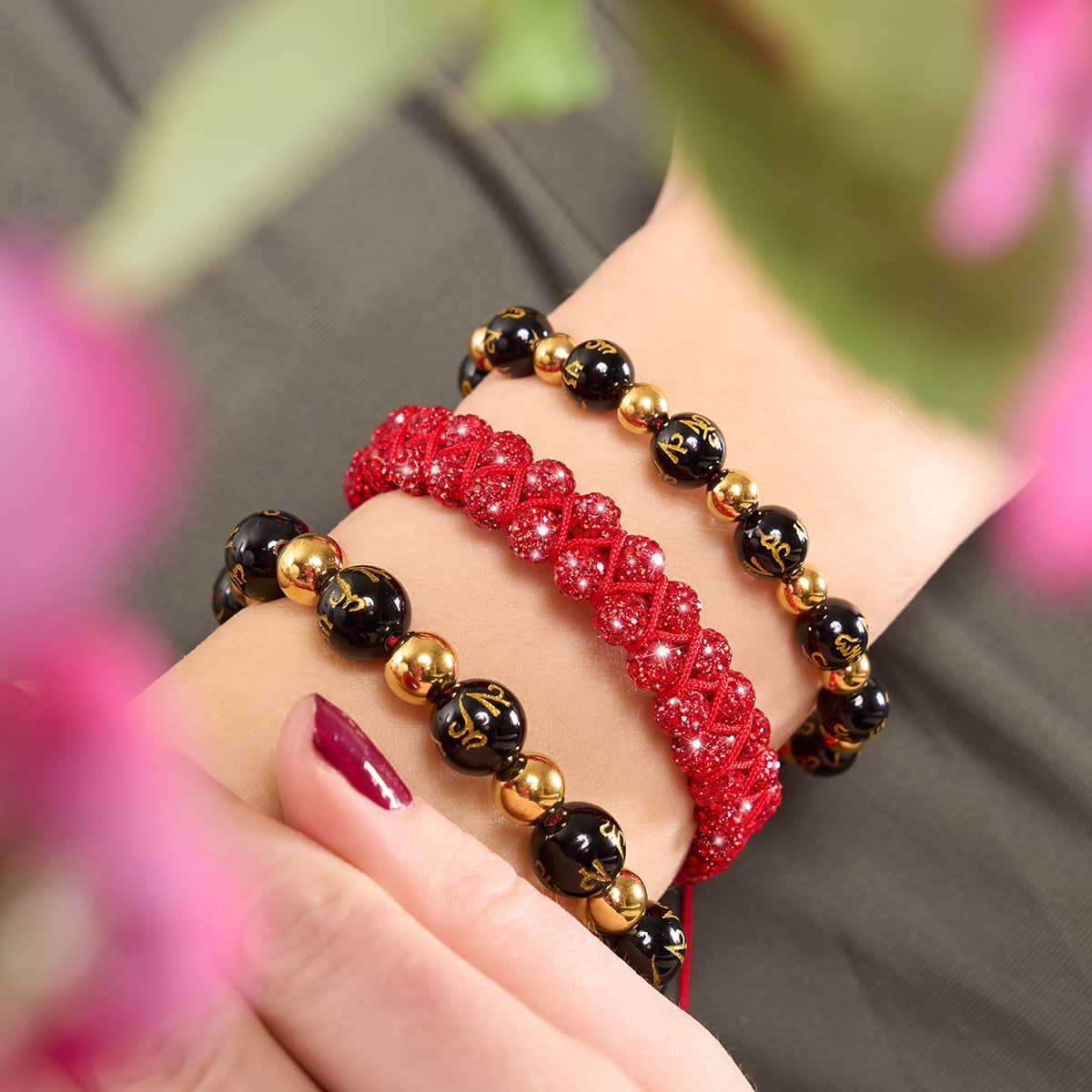 Double Ruby Kikiballa Crystal x Red String Vitality Bracelet - Image 6