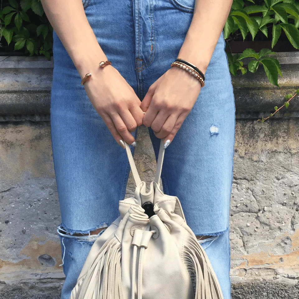 Enthusiastic | 18k Gold | Cream Turquoise | Gemstone Expression Bracelet - Image 5