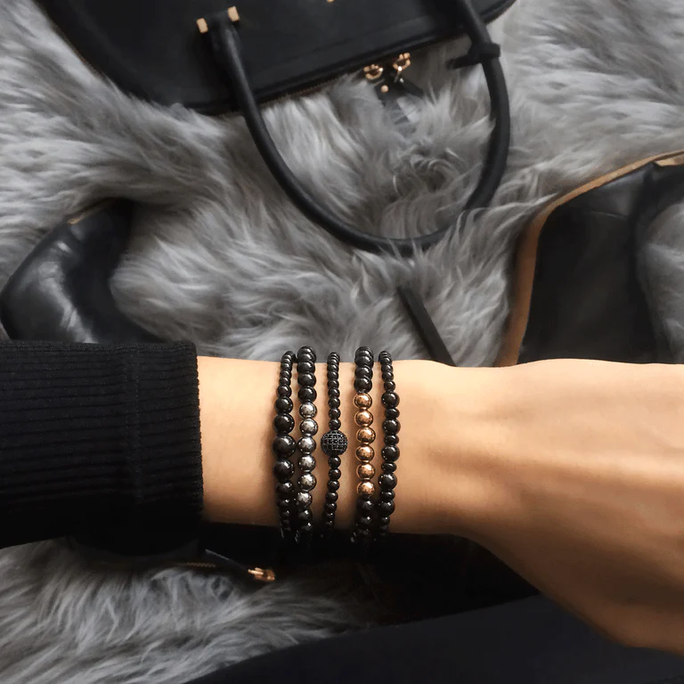Glamorous | Gunmetal | Black Cubic Zirconia Crystals | Expression Bracelet - Image 5
