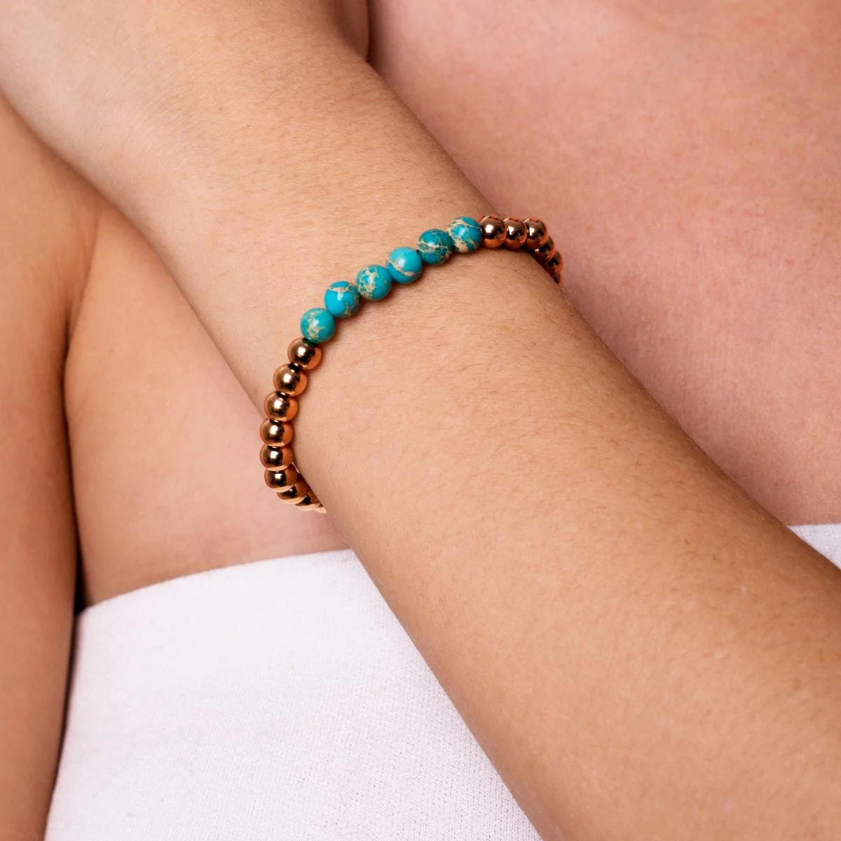 Awe | 18k Rose Gold | Ocean Emperor Gemstone | Expression Bracelet - Image 3