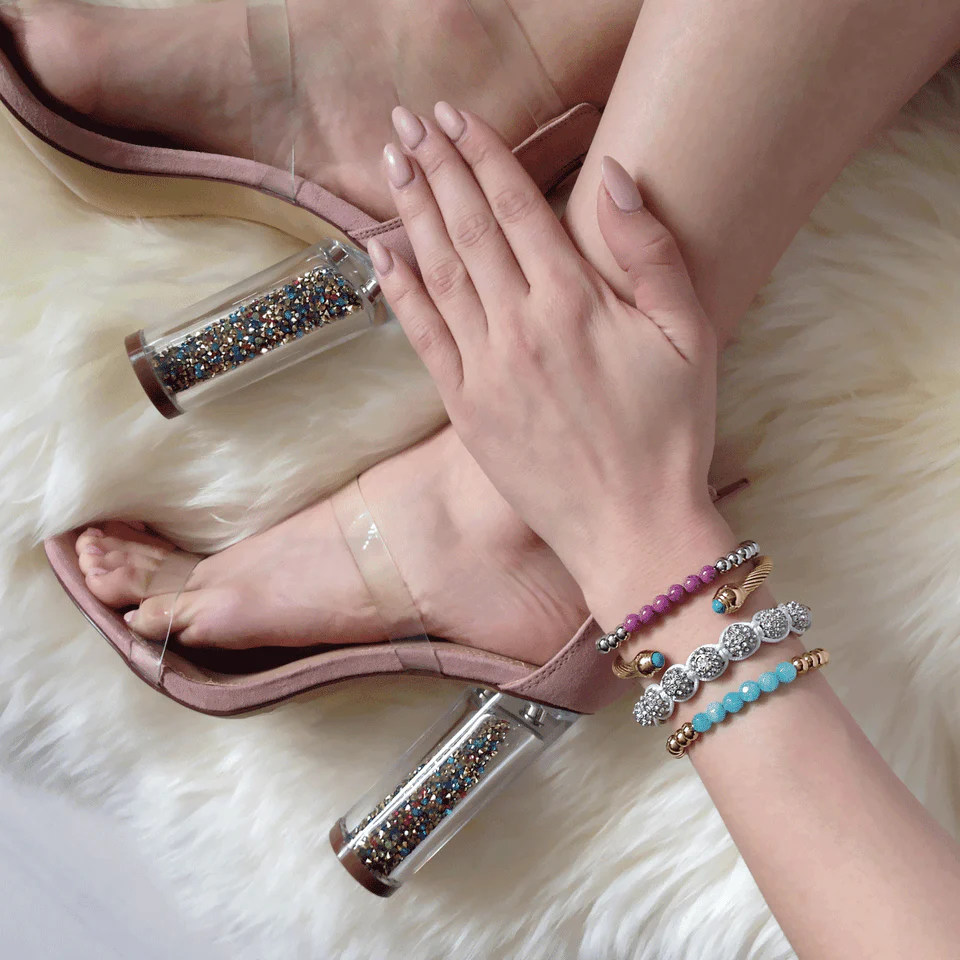 Blissful | Silver | Purple Turquoise | Gemstone Expression Bracelet - Image 4