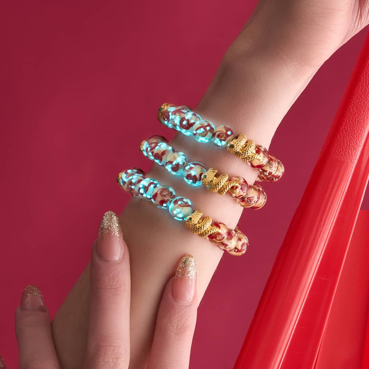 Golden Snake | Firefly Glass Swirl Bracelet - Image 3