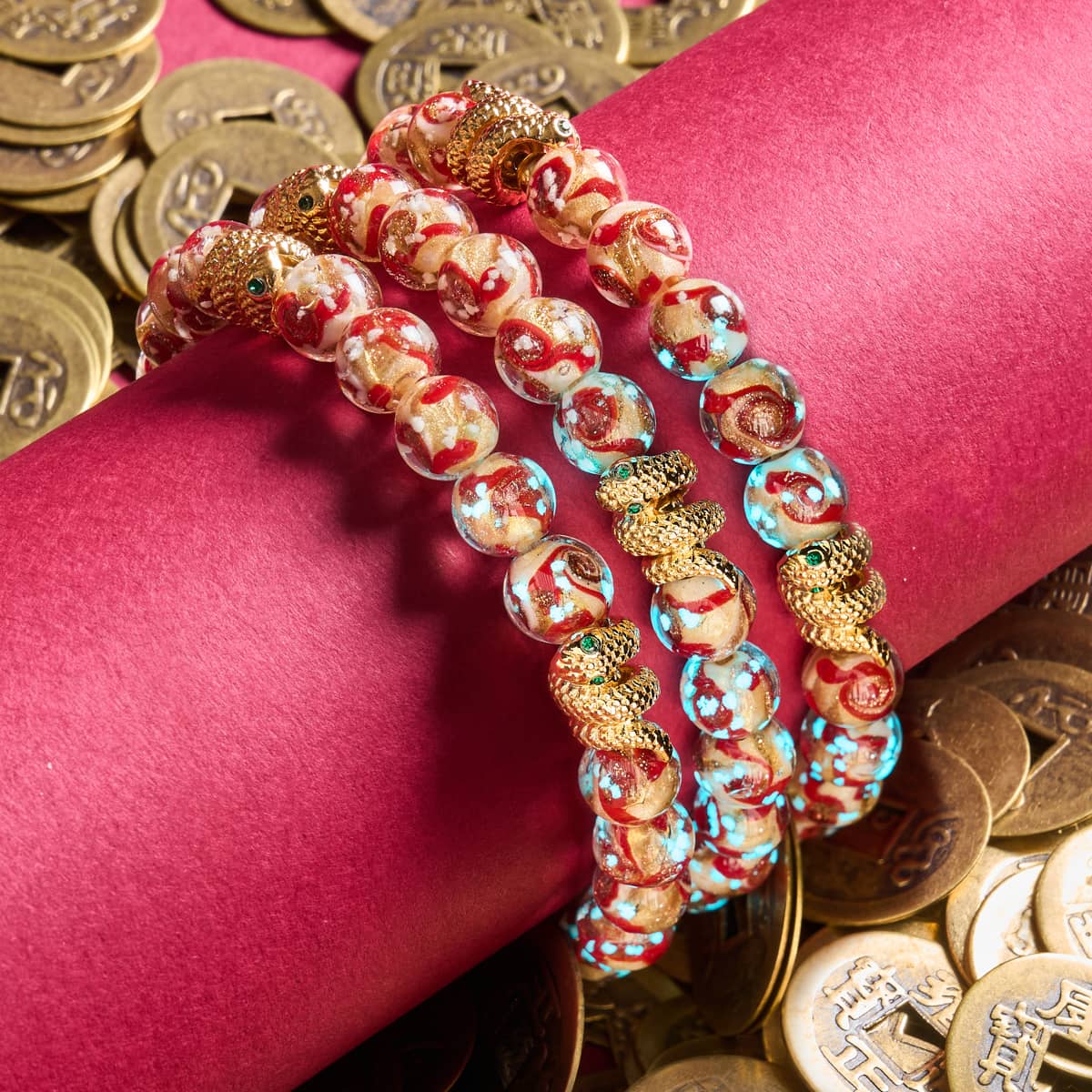 Golden Snake | Firefly Glass Swirl Bracelet - Image 8