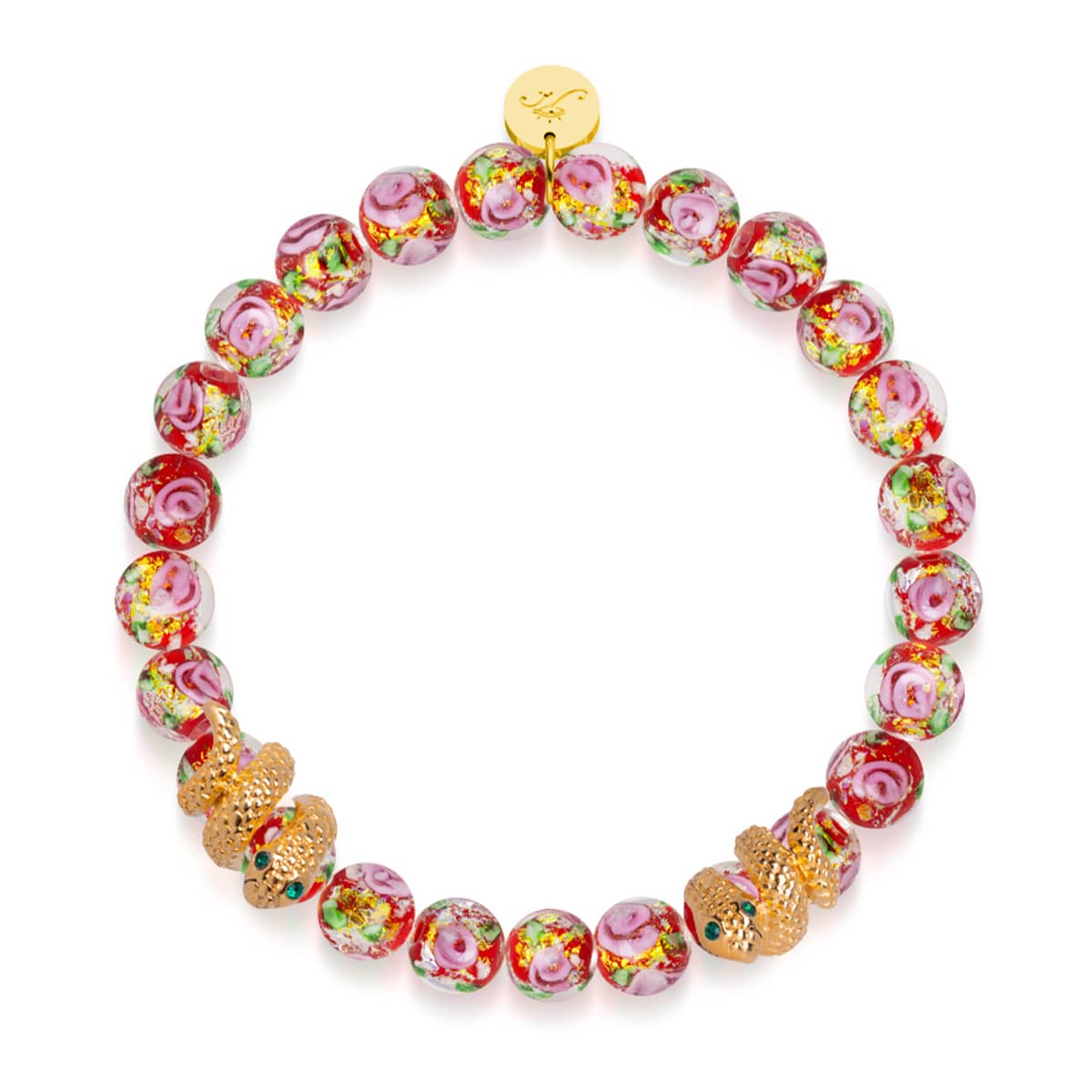 Golden Snake | Firework Glass Rose Bracelet - Image 9