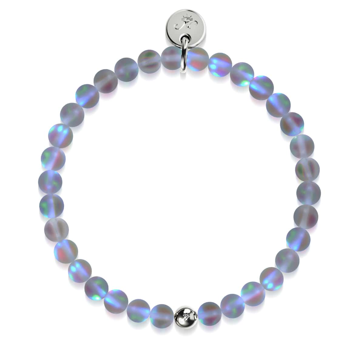 Grey | Silver | Mermaid Glass Bead Bracelet - Image 3