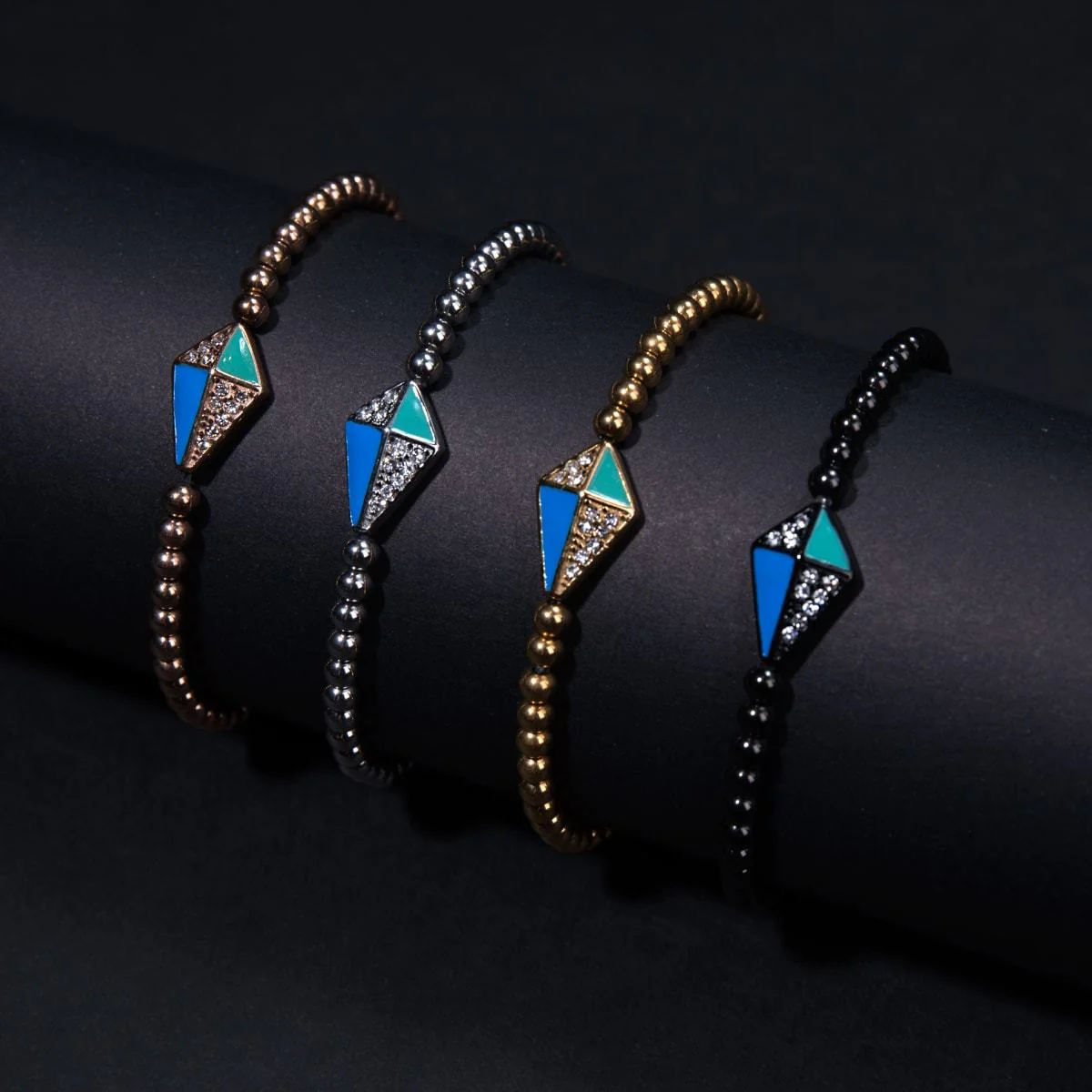 Kite | 18k Gold | Enamel | Crystal Charm Bracelet - Image 11