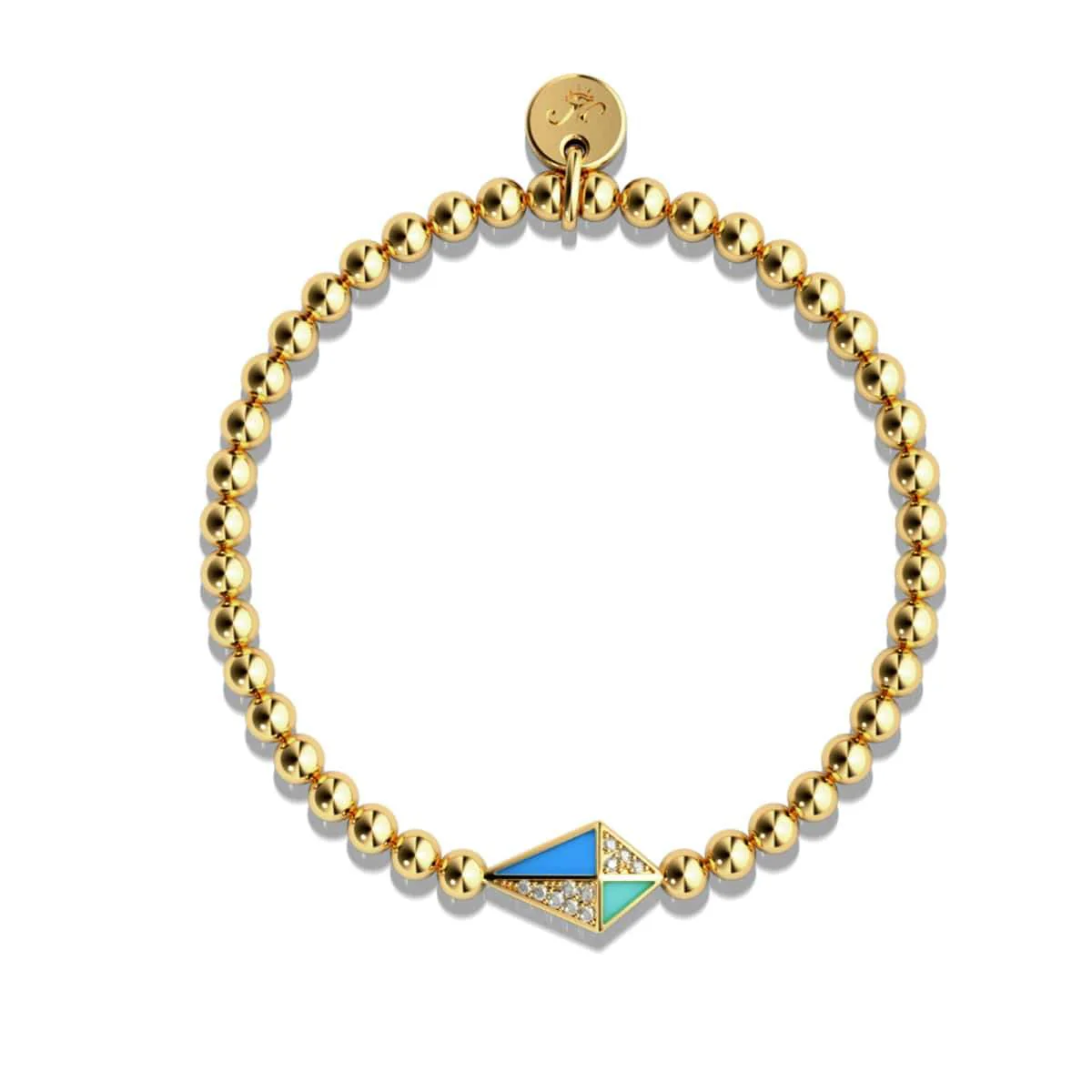 Kite | 18k Gold | Enamel | Crystal Charm Bracelet - Image 3