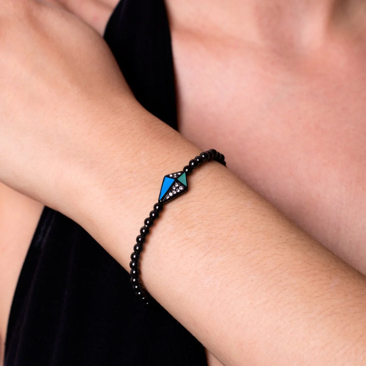 Kite | Gunmetal | Enamel | Crystal Charm Bracelet - Image 7