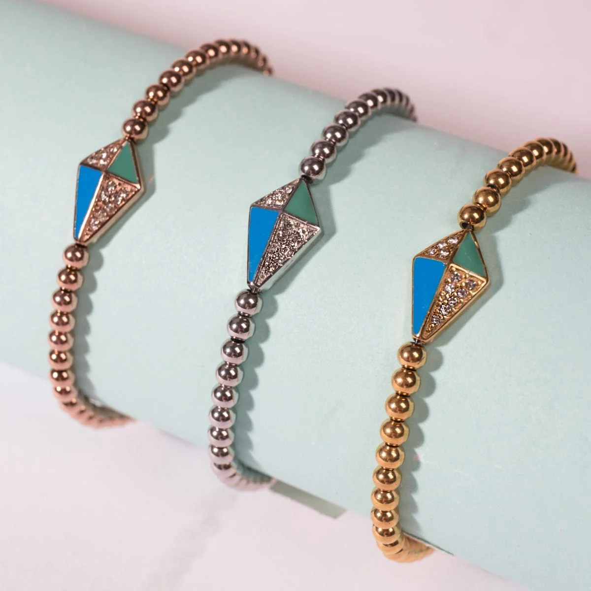 Kite | Silver | Enamel | Crystal Charm Bracelet - Image 7