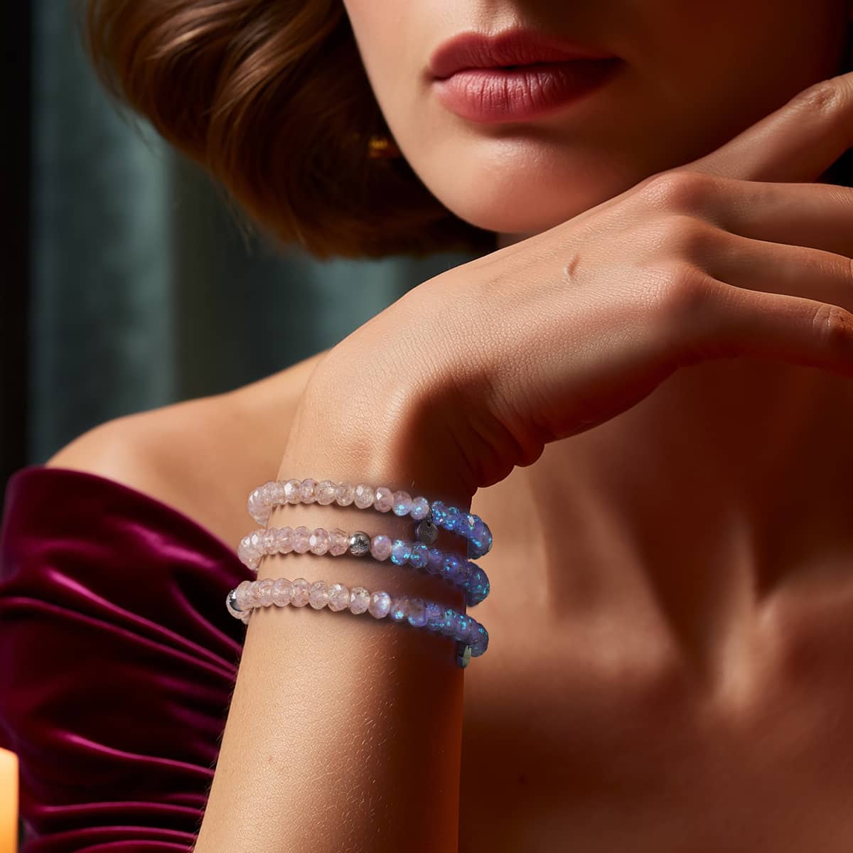 Lavender Frost | Firefly Glass Diamonds Snow Globe Bracelet - Image 7