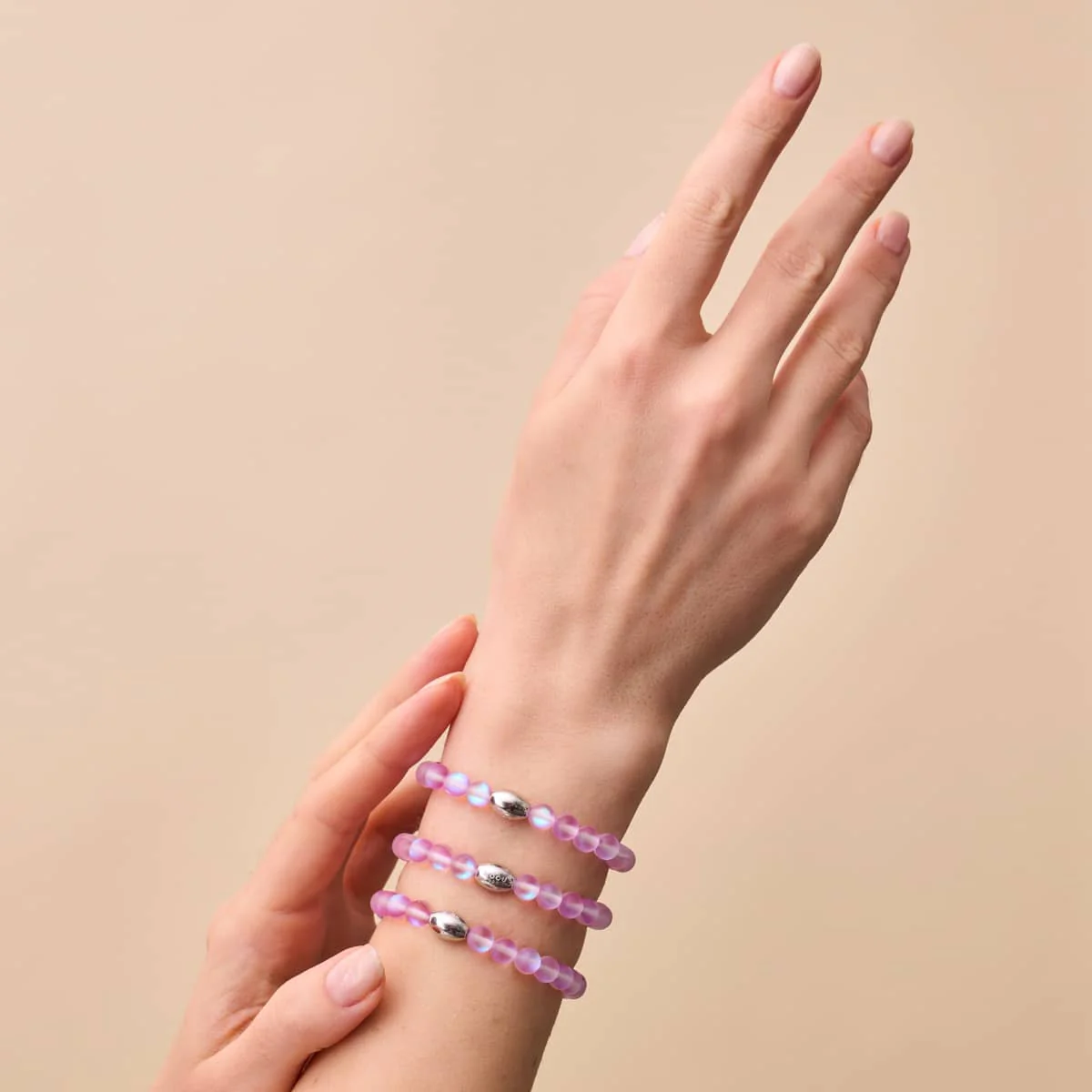 Lavender | .925 Sterling Silver | Mermaid Glass Bead Bracelet - Image 5