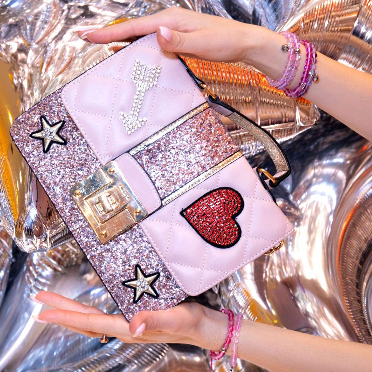 Magenta | Silver | Mermaid Glass Bead Bracelet - Image 3