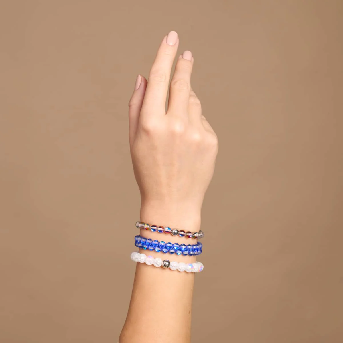 Marshmallow Chrome x White Glitter Glass Bracelet - Image 5