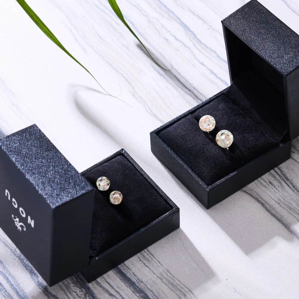 Alabaster | .925 Sterling Silver | Mini Firefly Glass Stud Earrings - Image 5