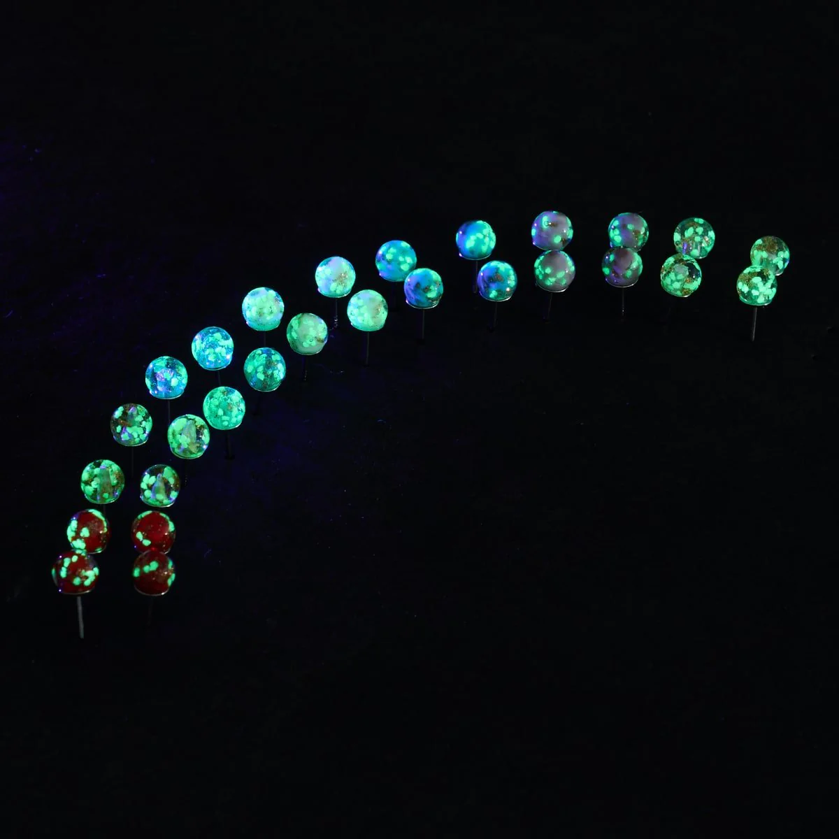 Alabaster | .925 Sterling Silver | Mini Firefly Glass Stud Earrings - Image 9