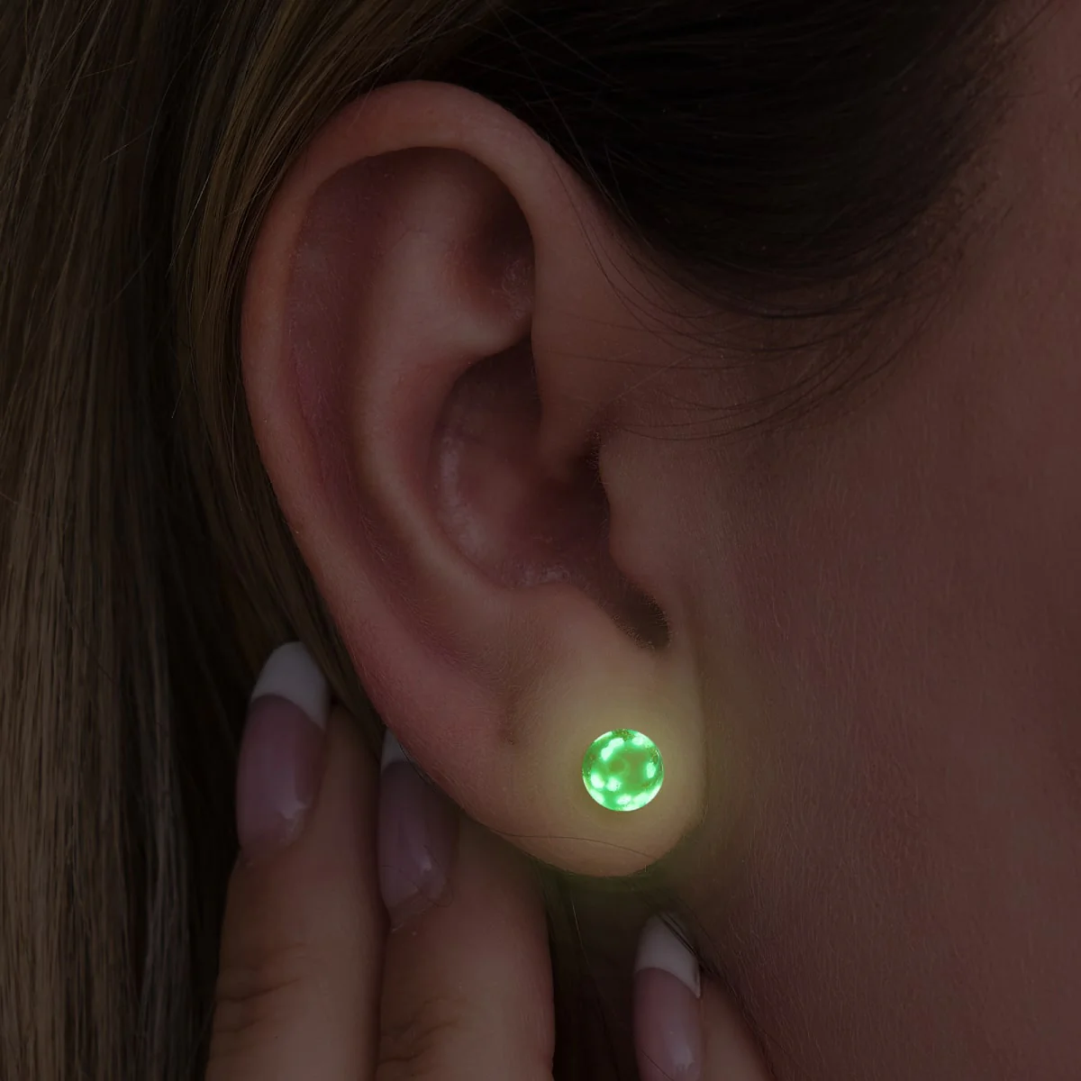 Periwinkle | .925 Sterling Silver | Mini Firefly Glass Stud Earrings - Image 4