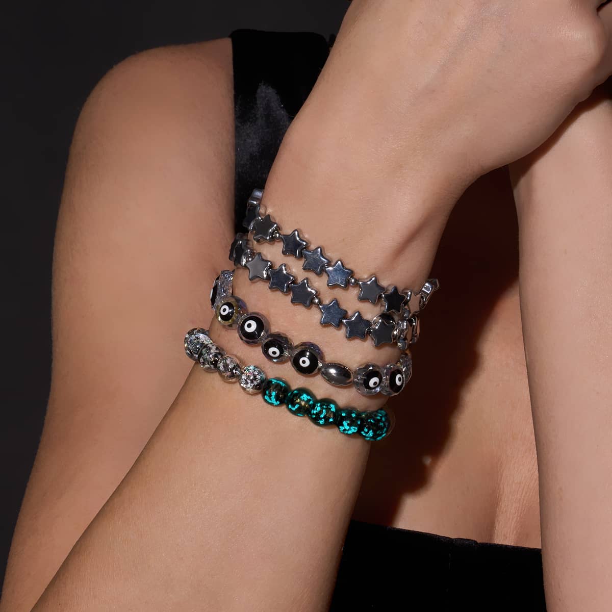 Neon Black | .925 Sterling Silver | Firework Glass Bracelet - Image 5