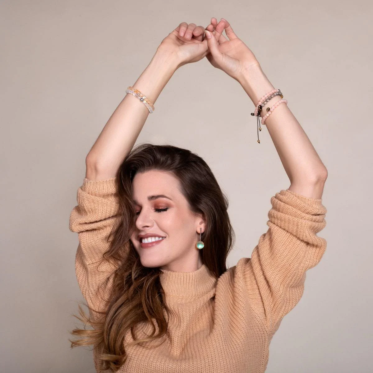 Peach | .925 Sterling Silver | Mermaid Glass Bead Bracelet - Image 5