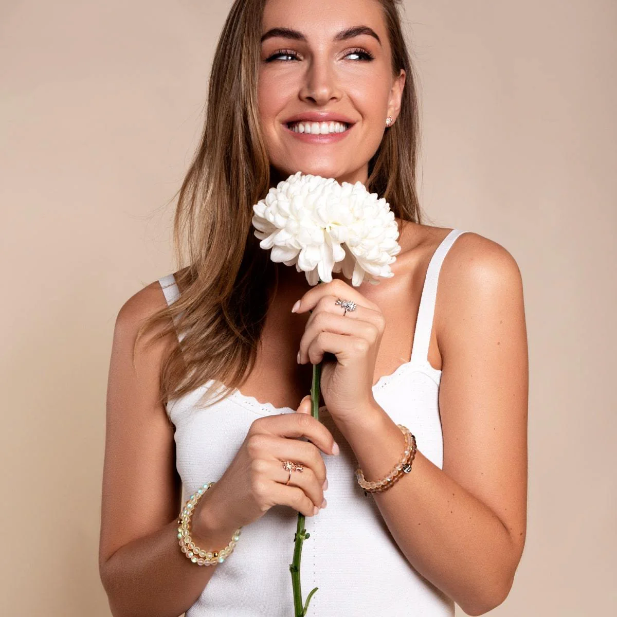 Peach | .925 Sterling Silver | Mermaid Glass Bead Bracelet - Image 7