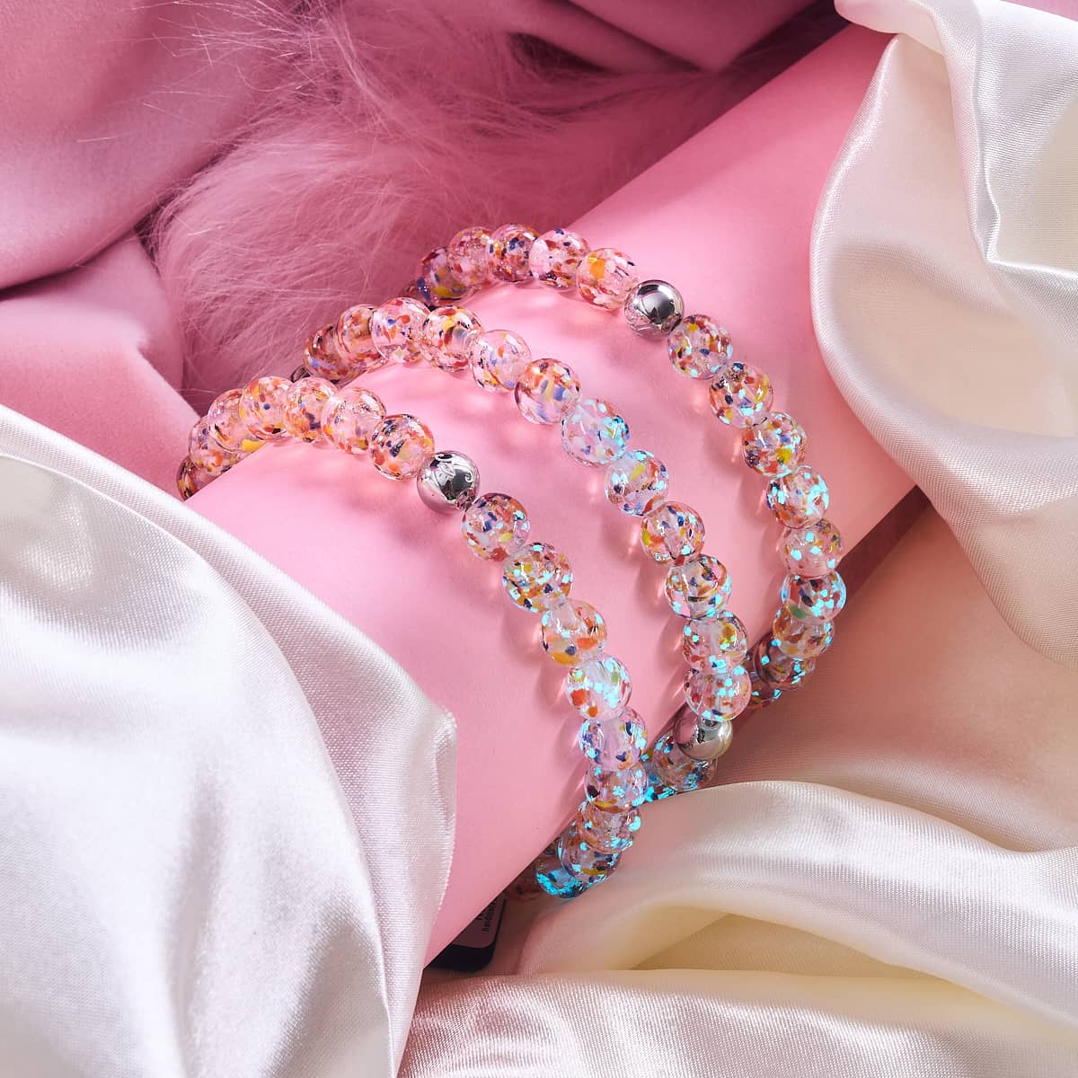 Pink Burst | Firefly Glass Confetti Bracelet - Image 4