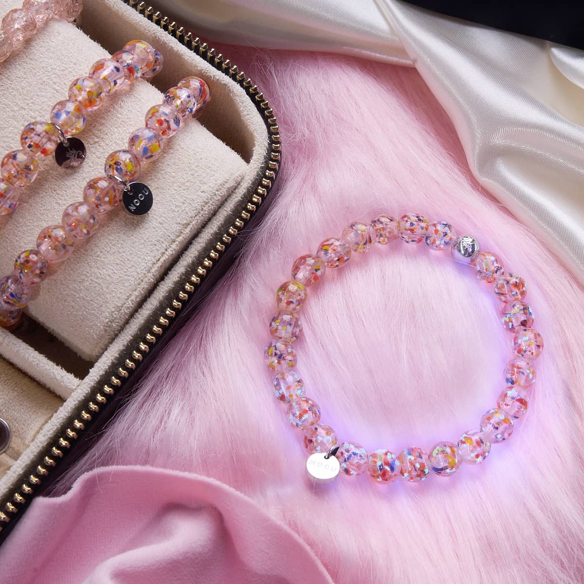 Pink Burst | Firefly Glass Confetti Bracelet - Image 5