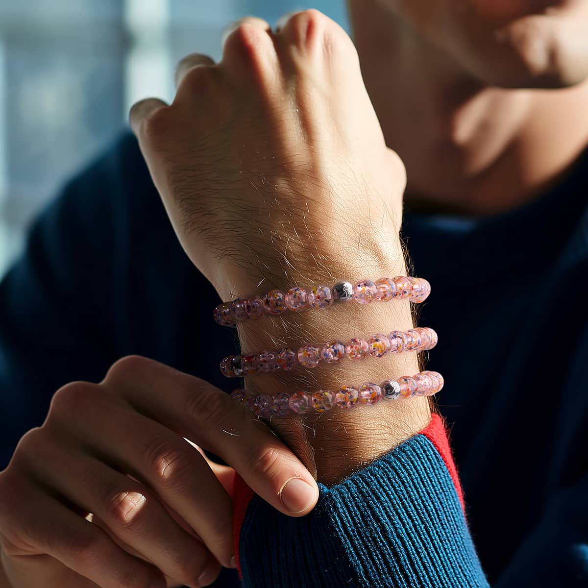 Pink Burst | Firefly Glass Confetti Bracelet - Image 6