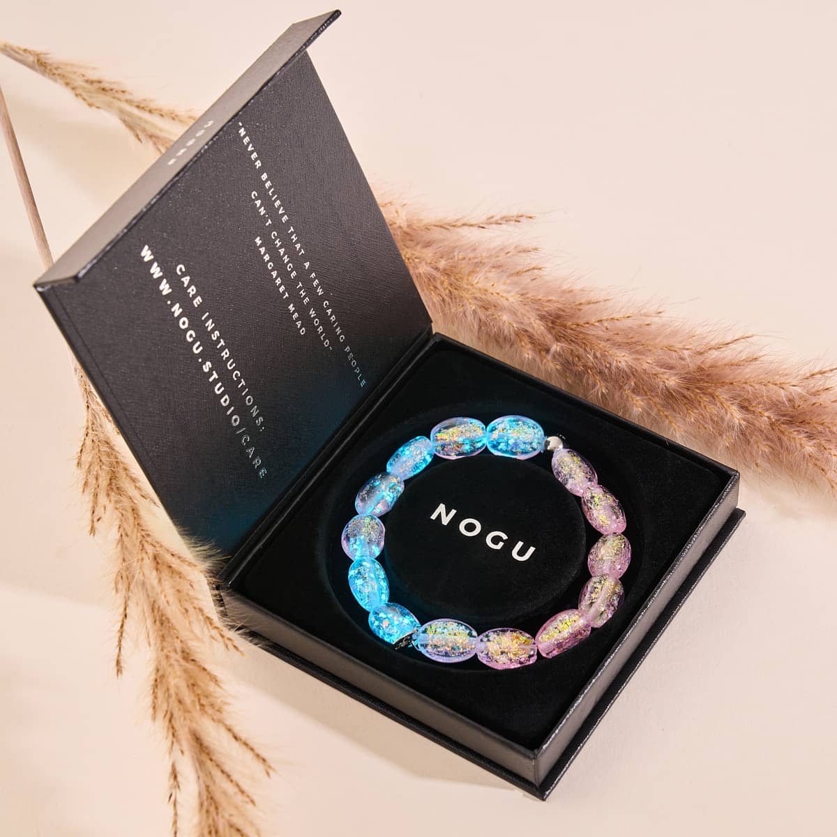 Pink Pony Club | .925 Sterling Silver | Firework Glass Pebble Bracelet - Image 5