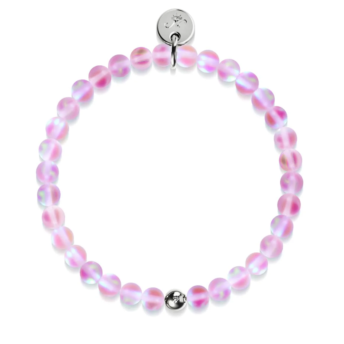 Pink | Silver | Mermaid Glass Bead Bracelet - Image 3