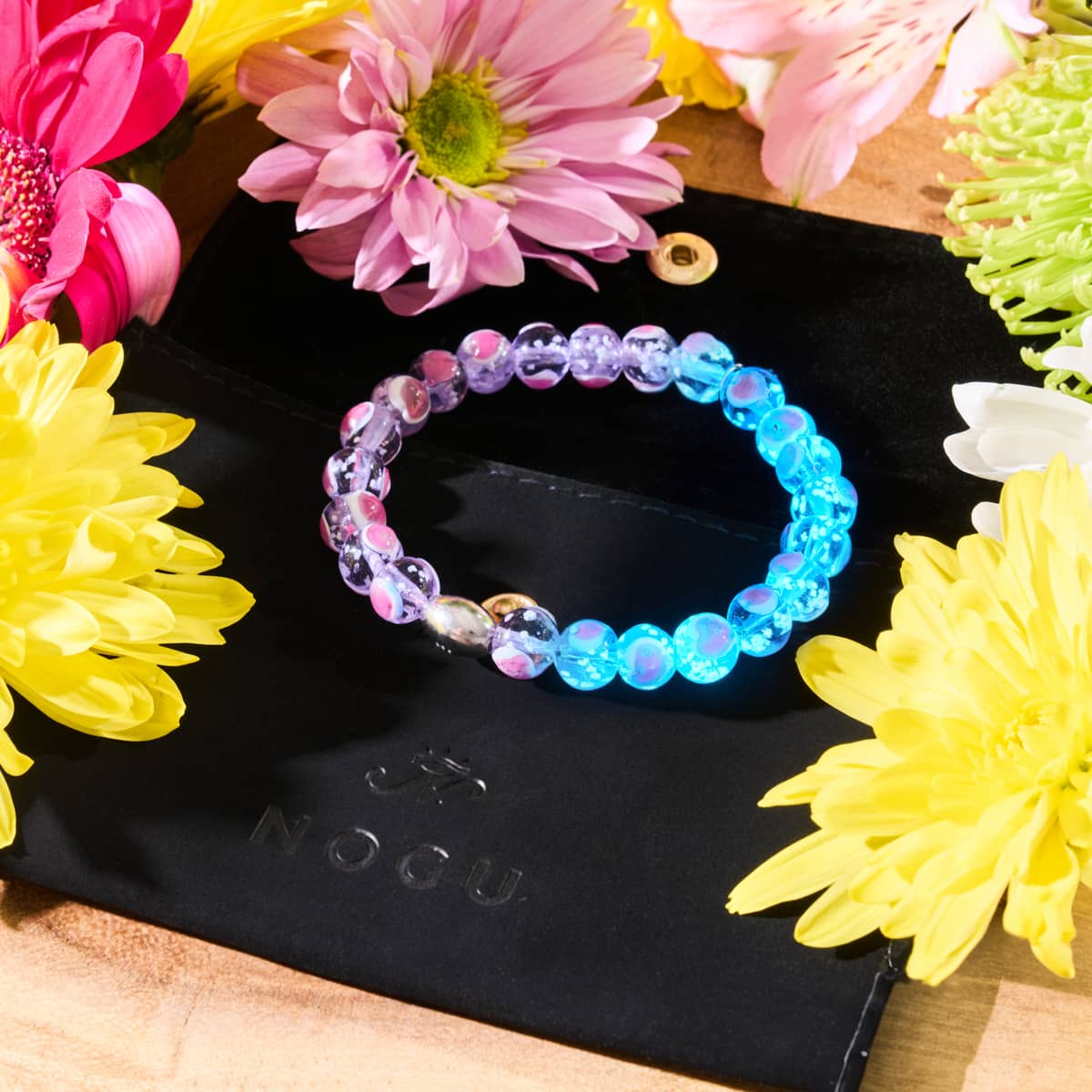 Purple x Pink | .925 Sterling Silver | Firefly Glass Love Bracelet - Image 6