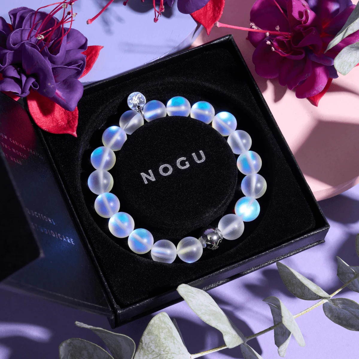 Rainbow White | Silver | Mermaid Glass Statement Bracelet - Image 7