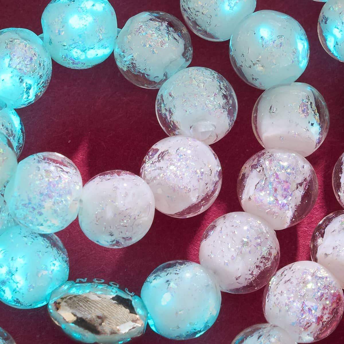 Rainbow White | .925 Sterling Silver | Firework Glass Bracelet - Image 5