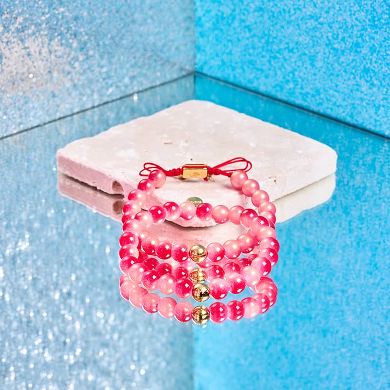 Maraschino Cherry | Shimmer Glass | Macrame Bracelet - Image 8