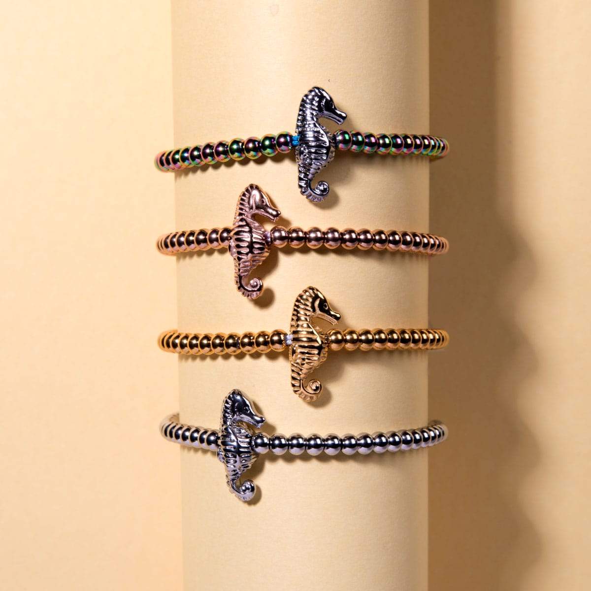 Reef | Silver | Seahorse Macrame Charmballa Bracelet - Image 3