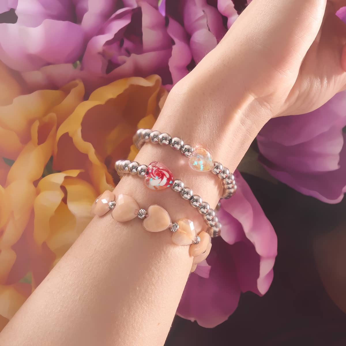 Rosé Heartstring | Crystal Macrame Bracelet - Image 4