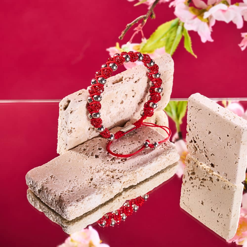 Ruby Chrome Kikiballa Crystal x Red String Vitality Bracelet - Image 4