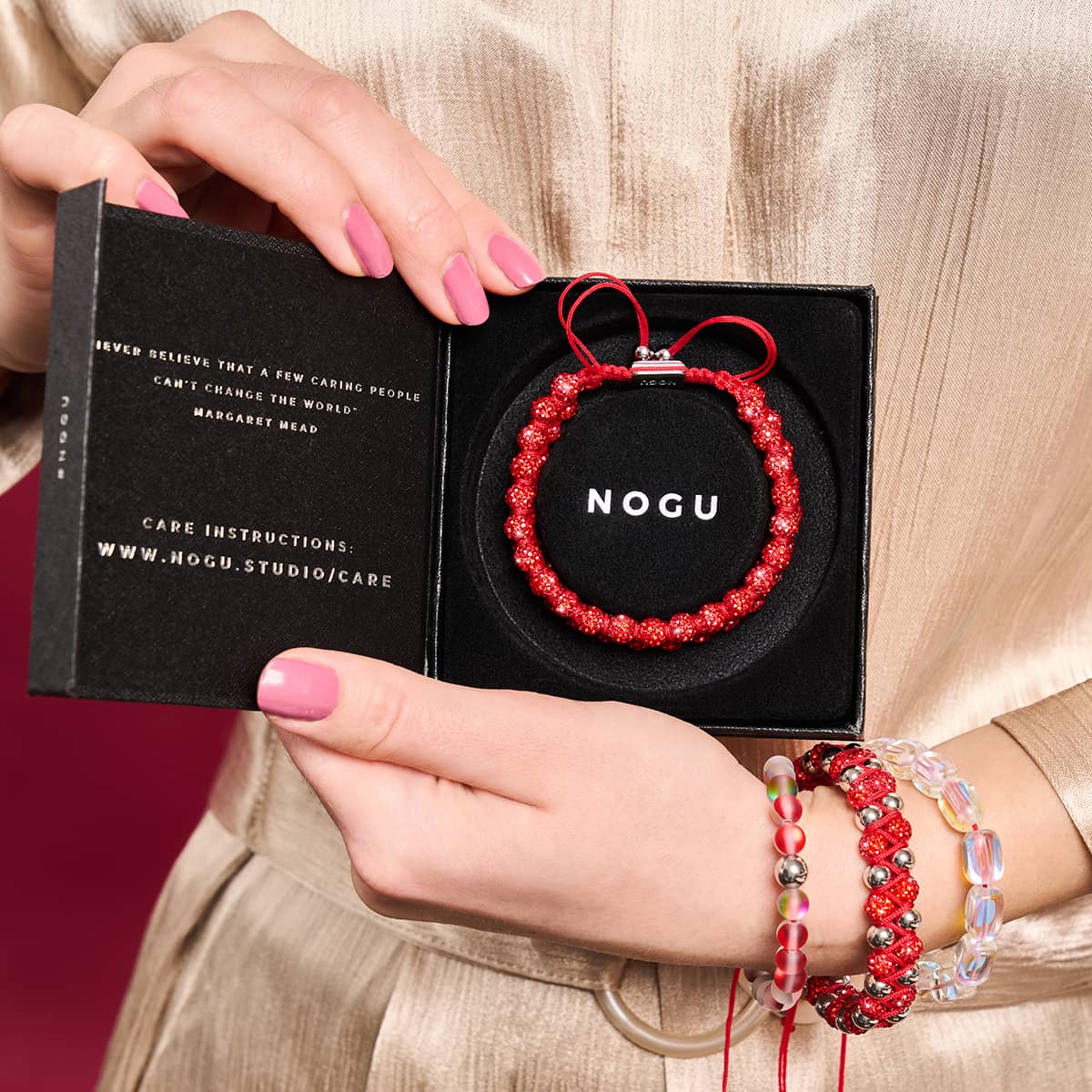 Ruby Chrome Kikiballa Crystal x Red String Vitality Bracelet - Image 9