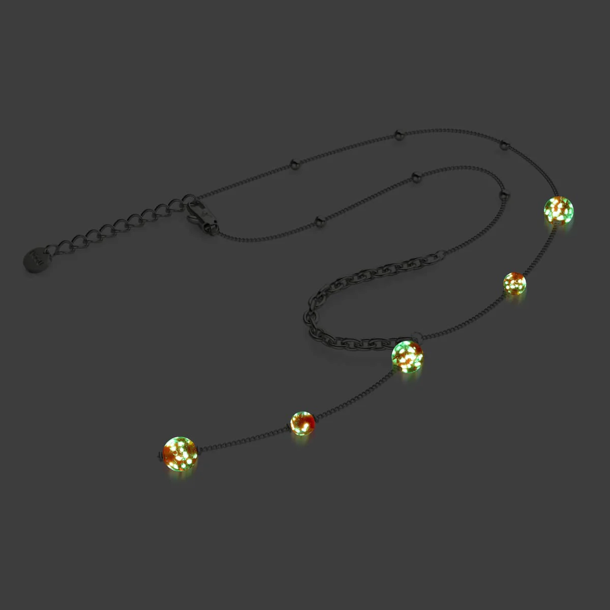 Crimson | Silver | Firefly Glass Cascade Double Pendant - Image 10