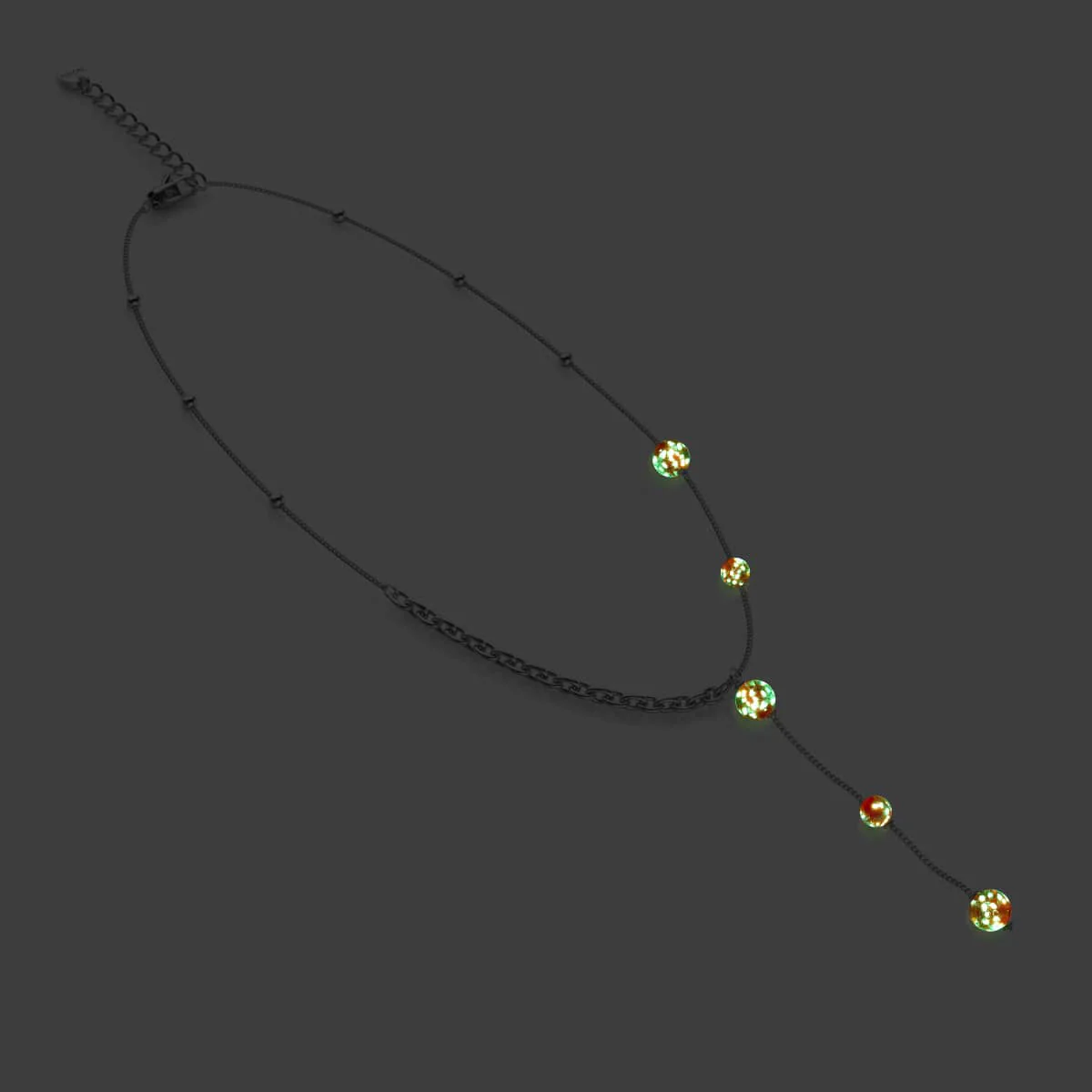 Crimson | Silver | Firefly Glass Cascade Double Pendant - Image 6